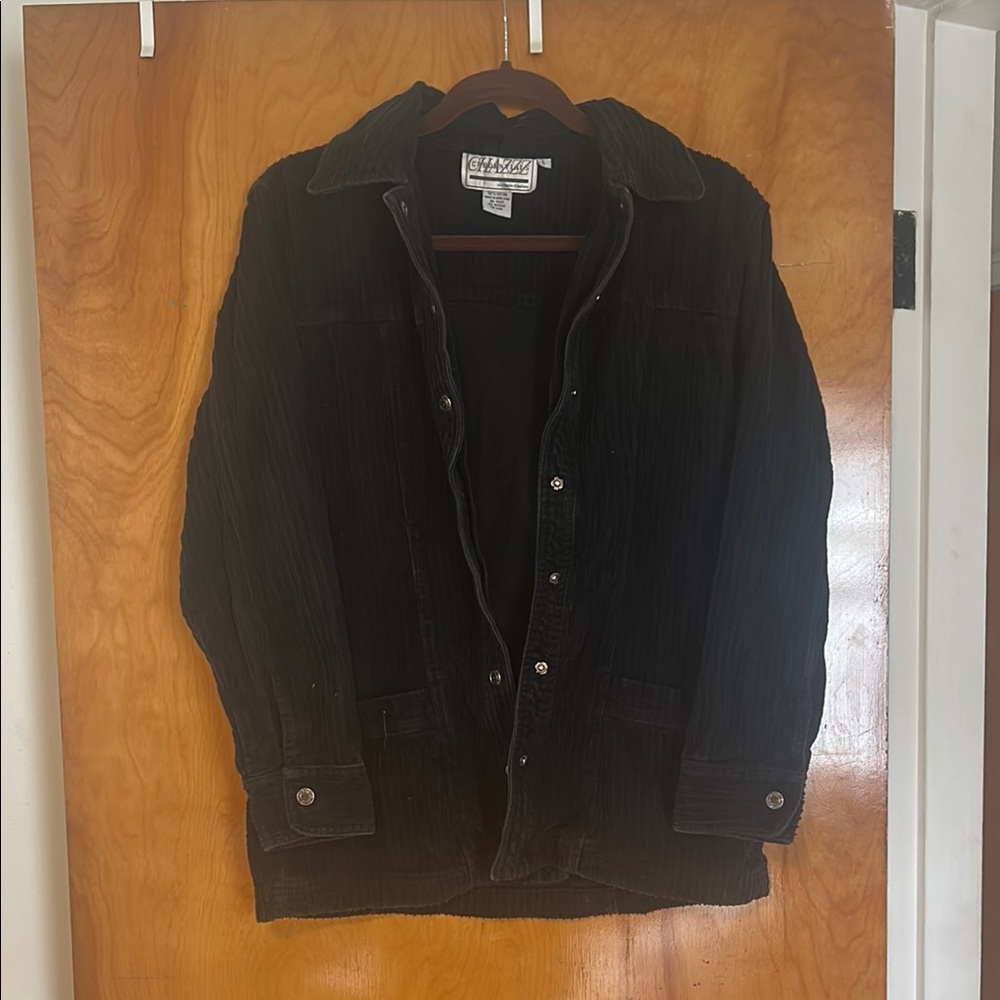 Men's Black Corduroy Shirt Jacket